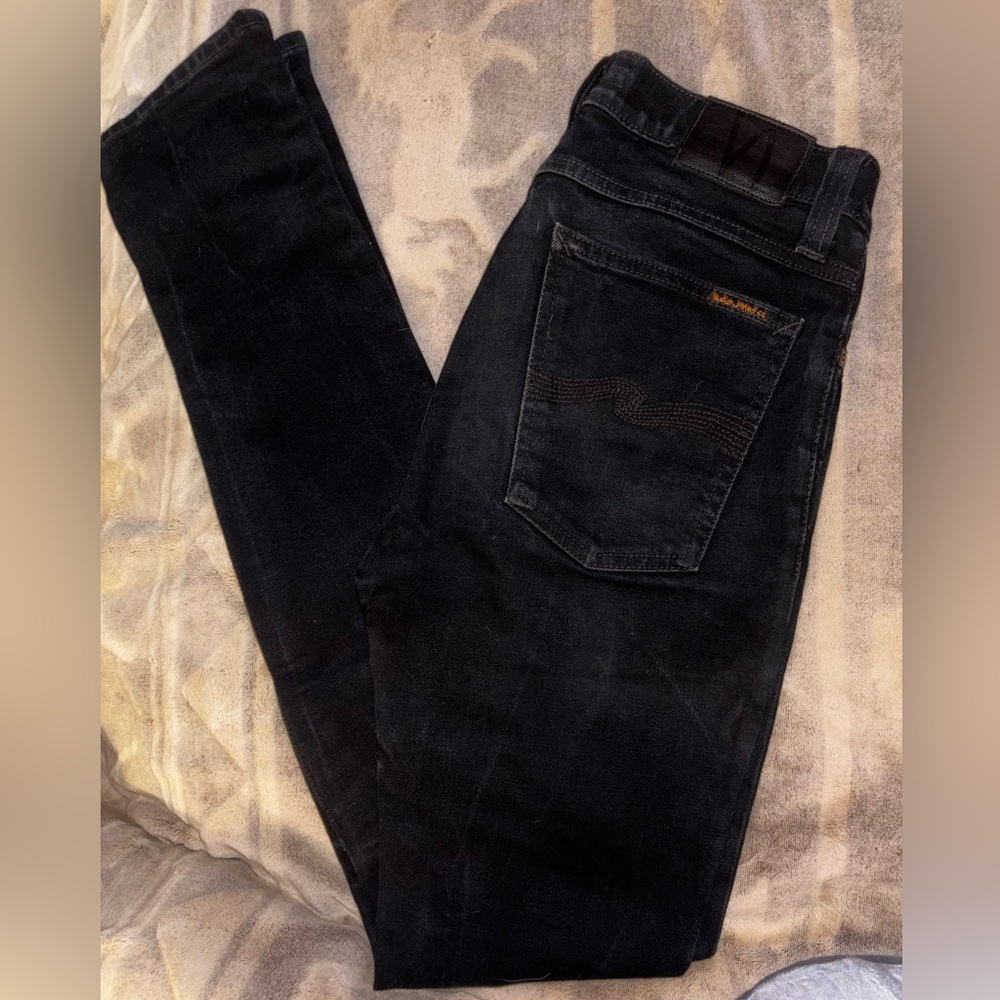 Nudie Jeans High Kai Black Organic Denim Hard to Find
Size 30x34